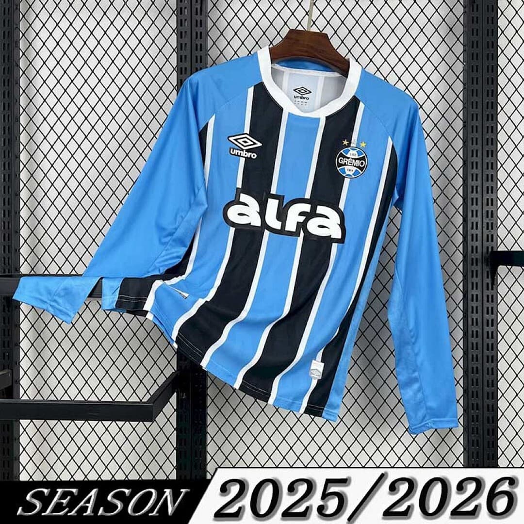 Camisa Grêmio Home 2025/26 Manga Longa