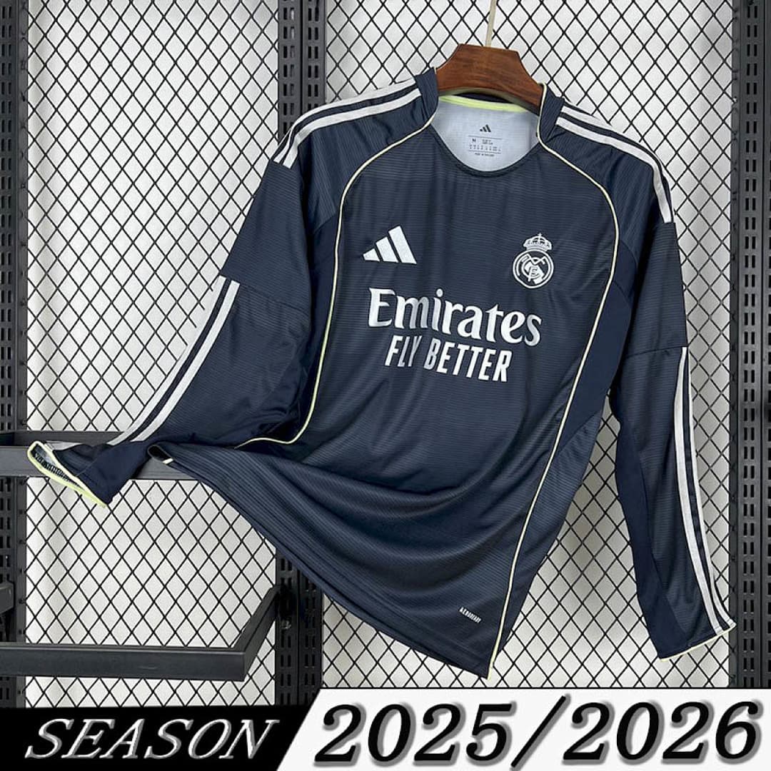 Camisa Real Madrid Manga Longa Away 2025/26